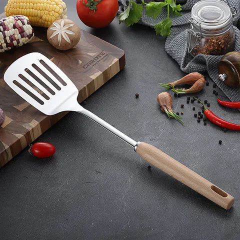 Nonstick Stainless Steel Kitchen Utensil Set with Timber wood handle