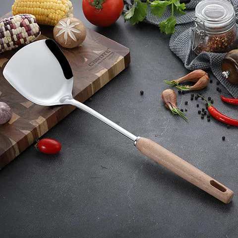 Nonstick Stainless Steel Kitchen Utensil Set with Timber wood handle