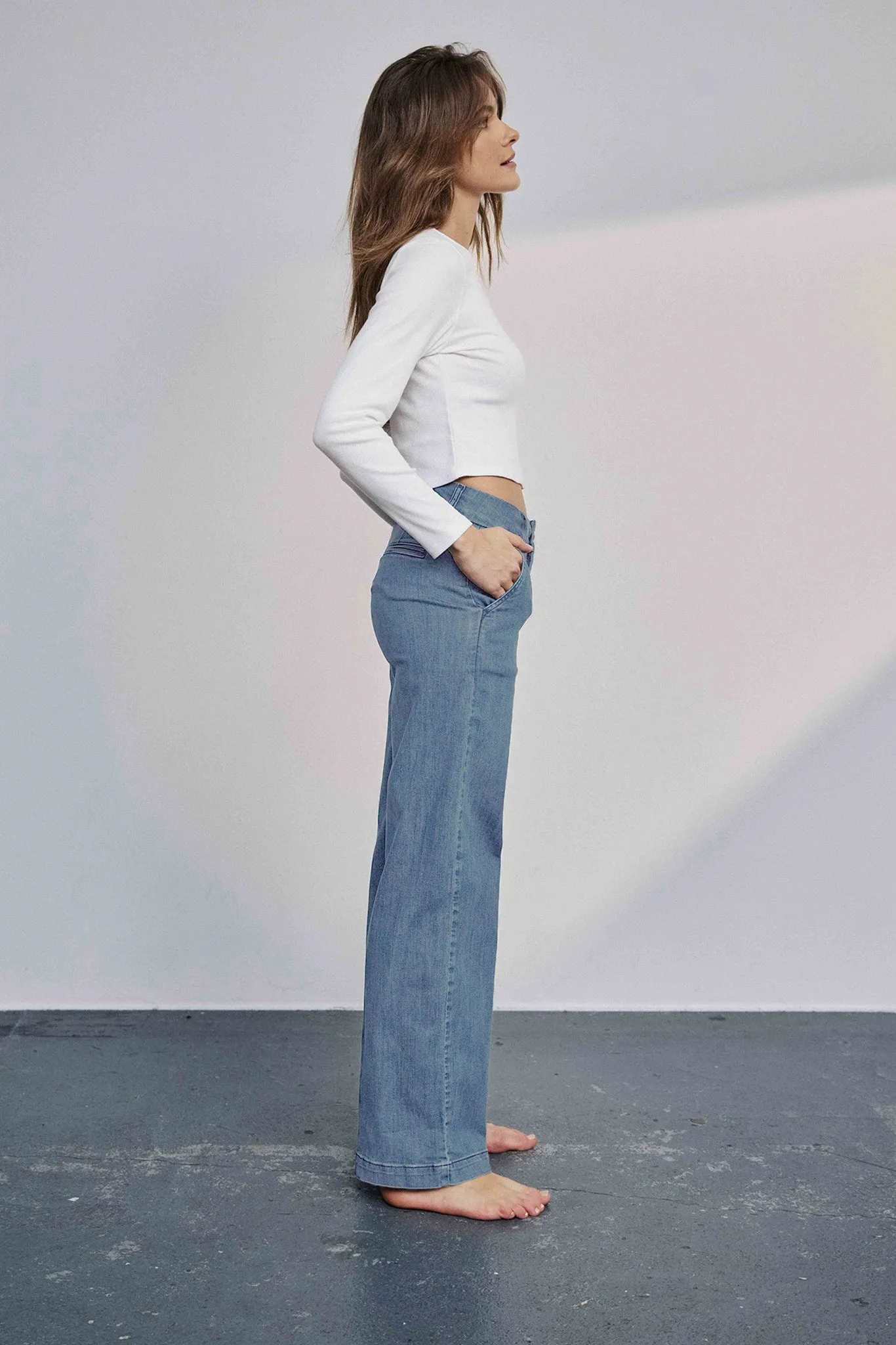 NUAMBER PANTS LONG - Light Denim Blue 1