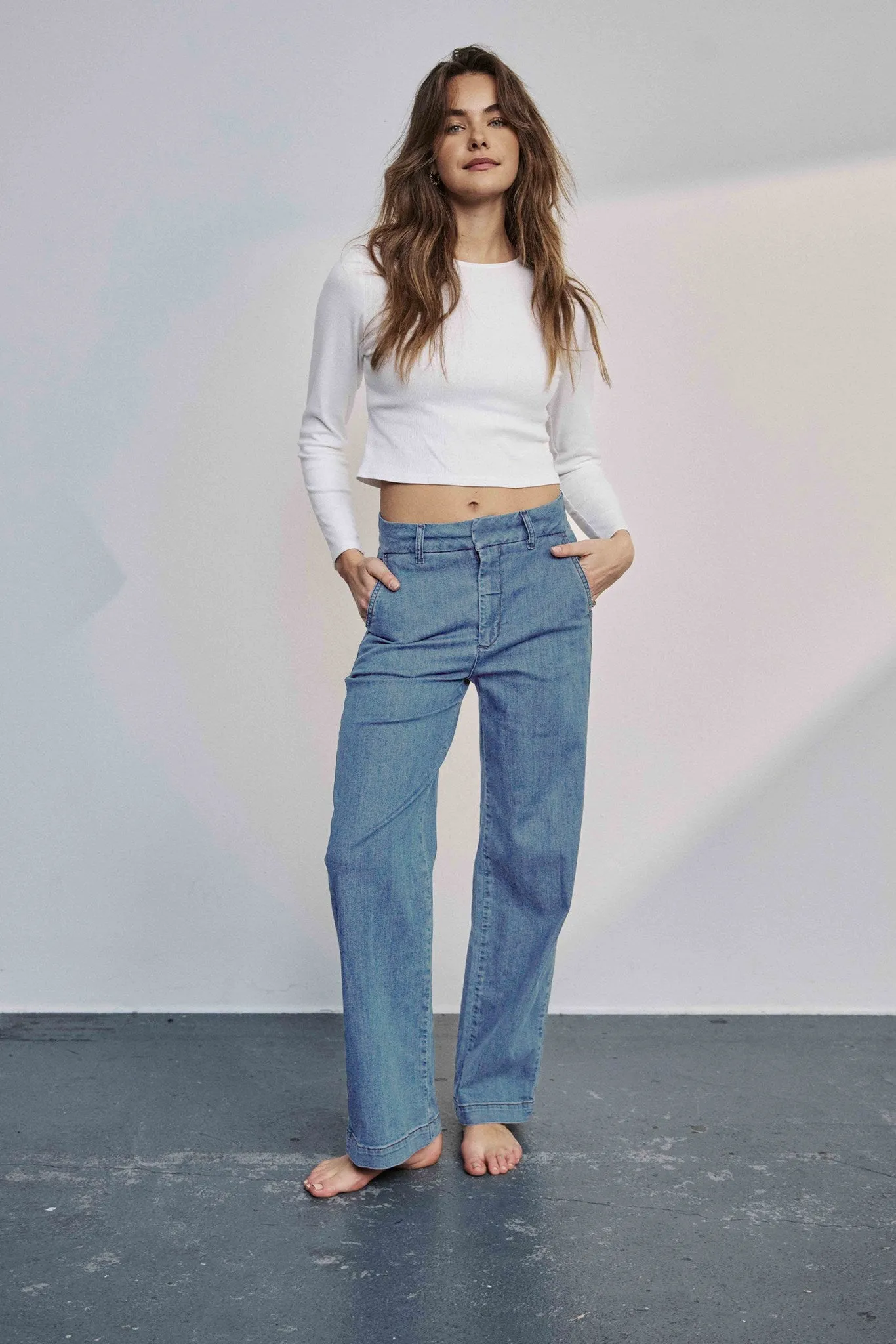 NUAMBER PANTS LONG - Light Denim Blue 1