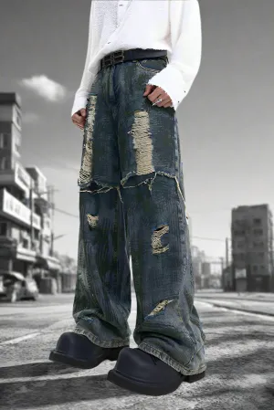 Obsidian Graffiti Wide-Leg Jeans