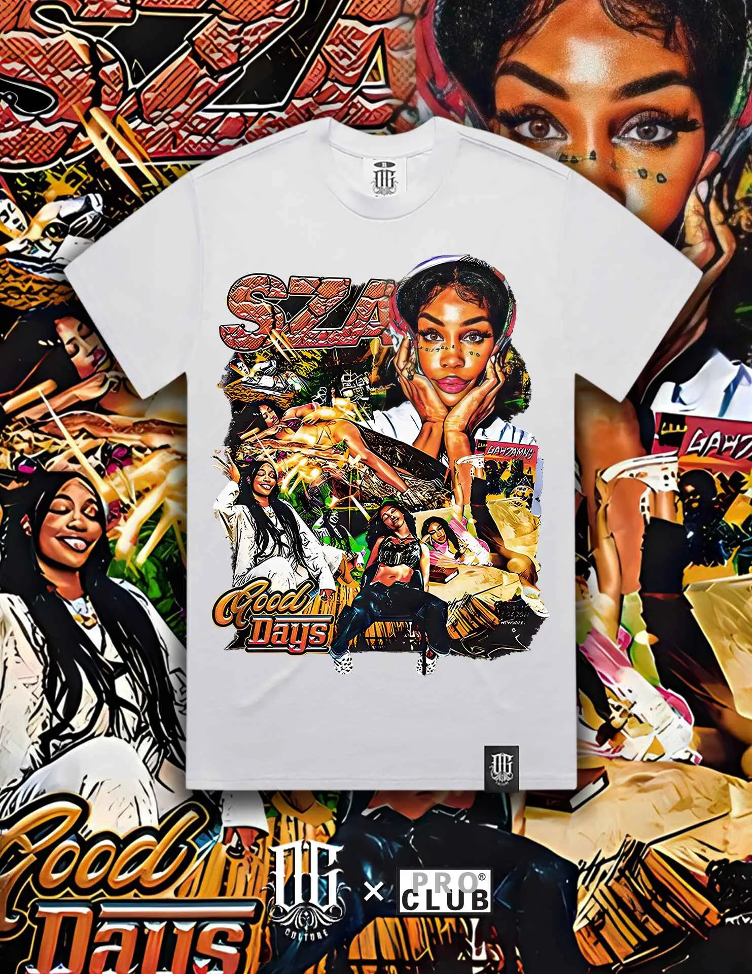 OG Culture X Pro Club Heavyweight Tee - SZA Collage