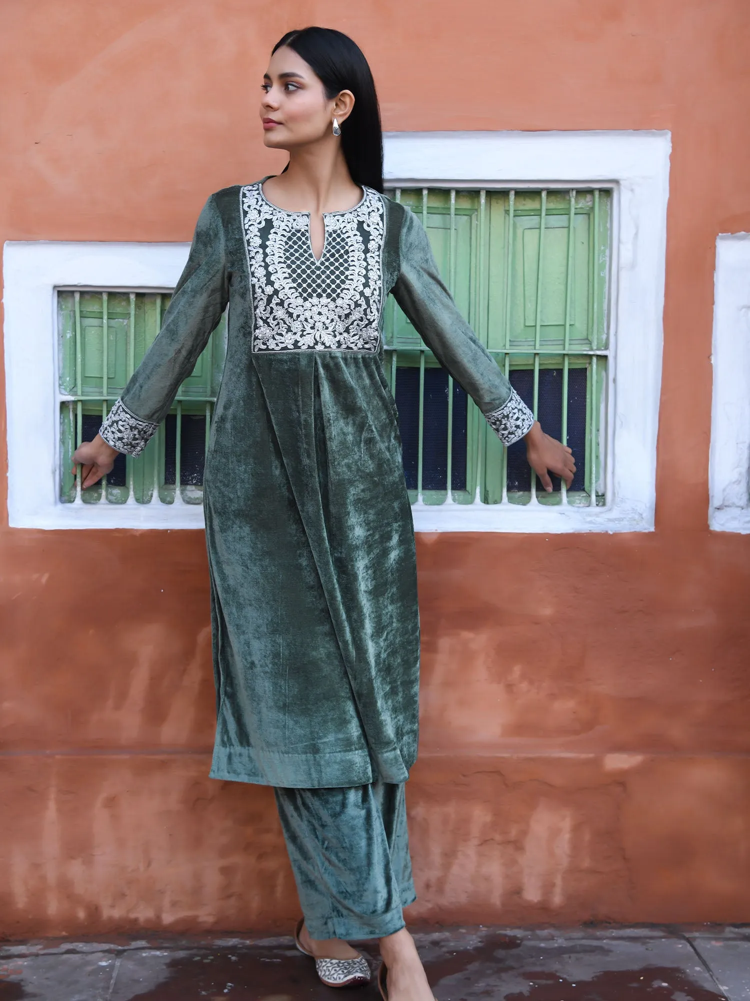 Olive Branch Kurta Set