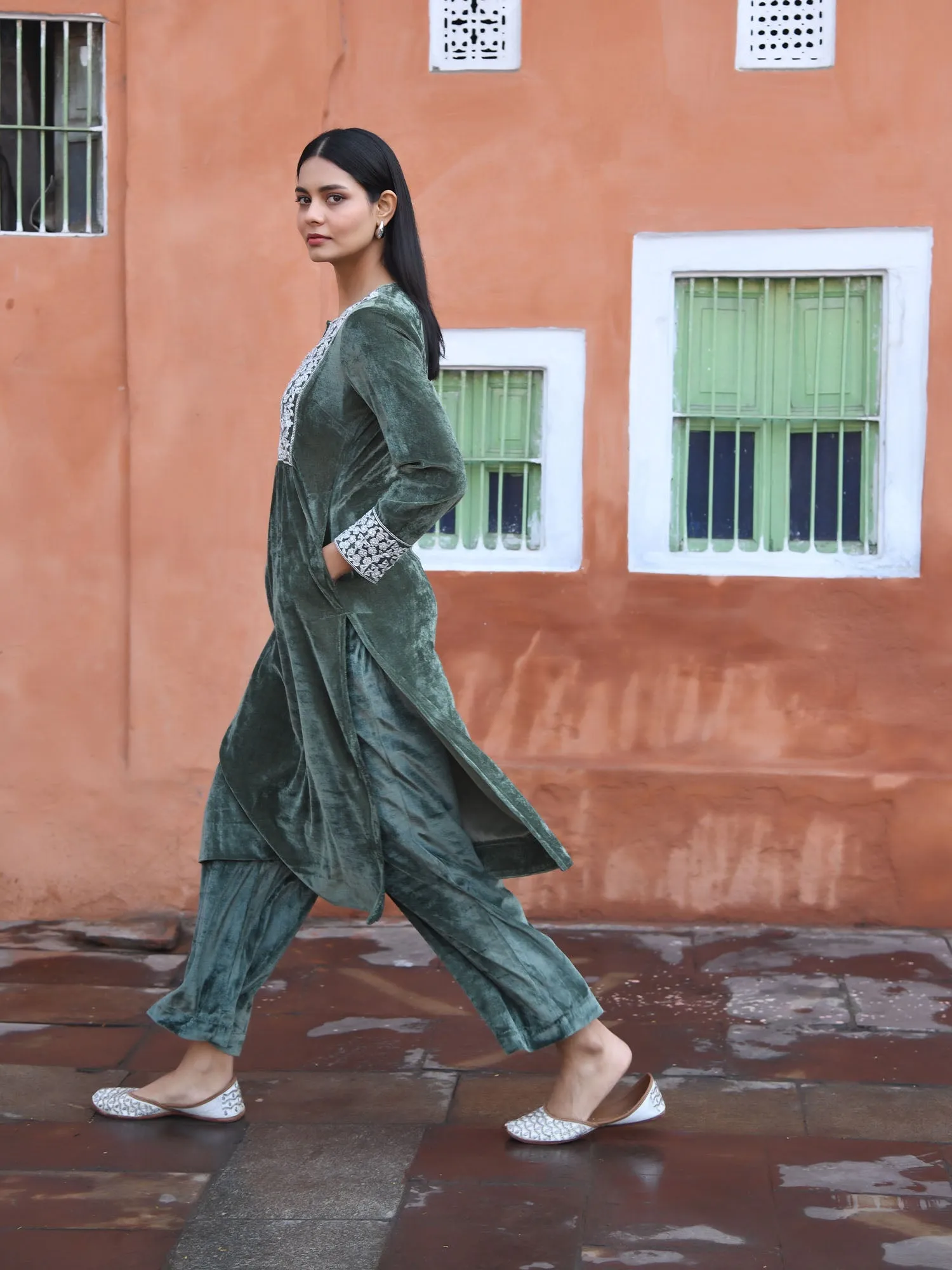 Olive Branch Kurta Set