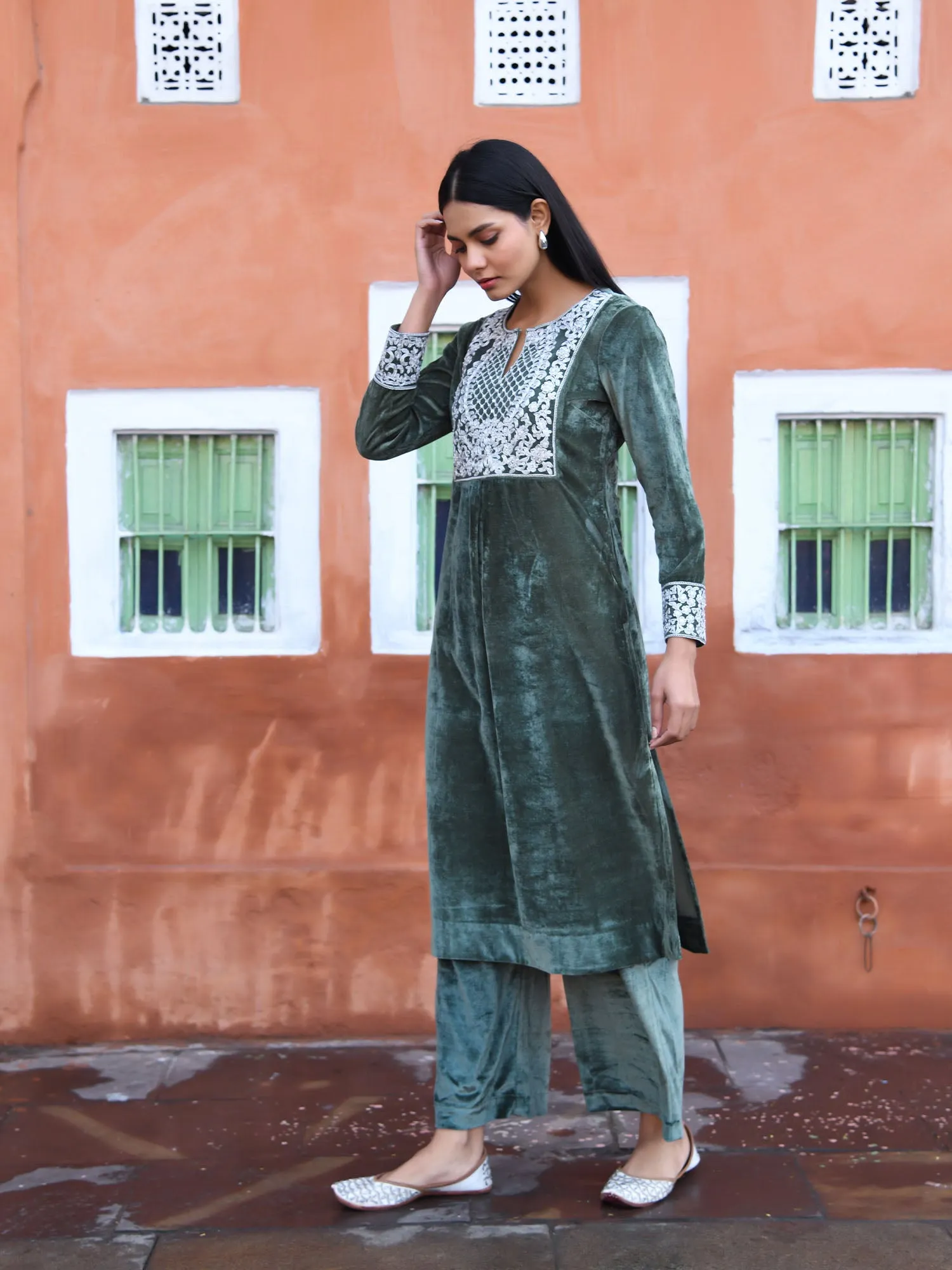 Olive Branch Kurta Set