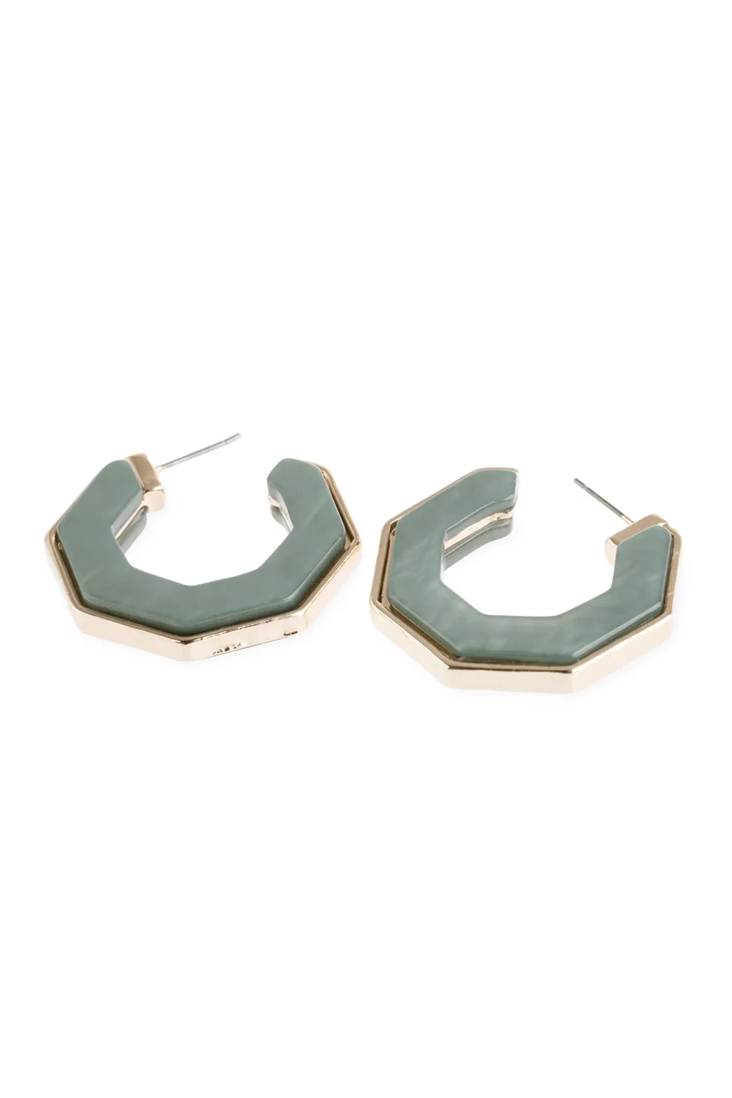 OPEN POLYGON FACETED ACETATE EARRINGS
