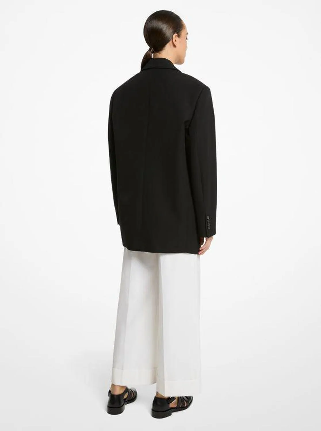 Oversized Wool and Cotton Gabardine Blazer