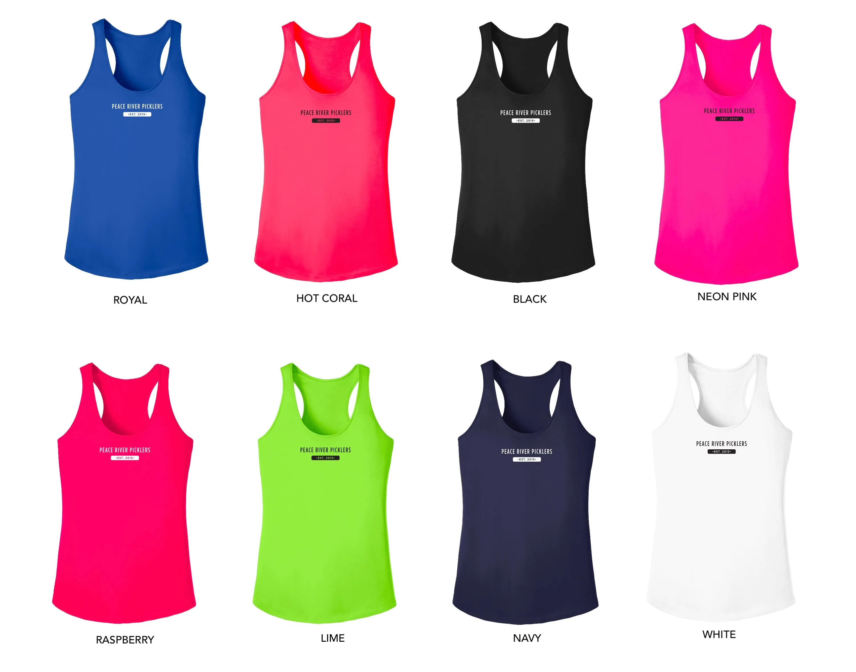 Peace River Picklers 2021 Pickleball Ladies Performance Racerback Shirt - Design 2