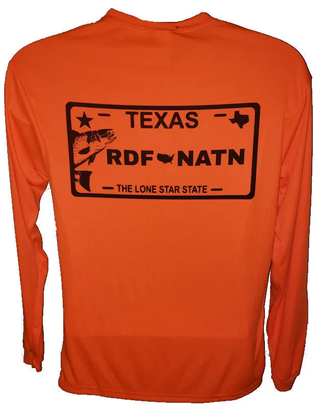 Performance Fluorescent Orange Redfish Nation Logo Kayak Shirt