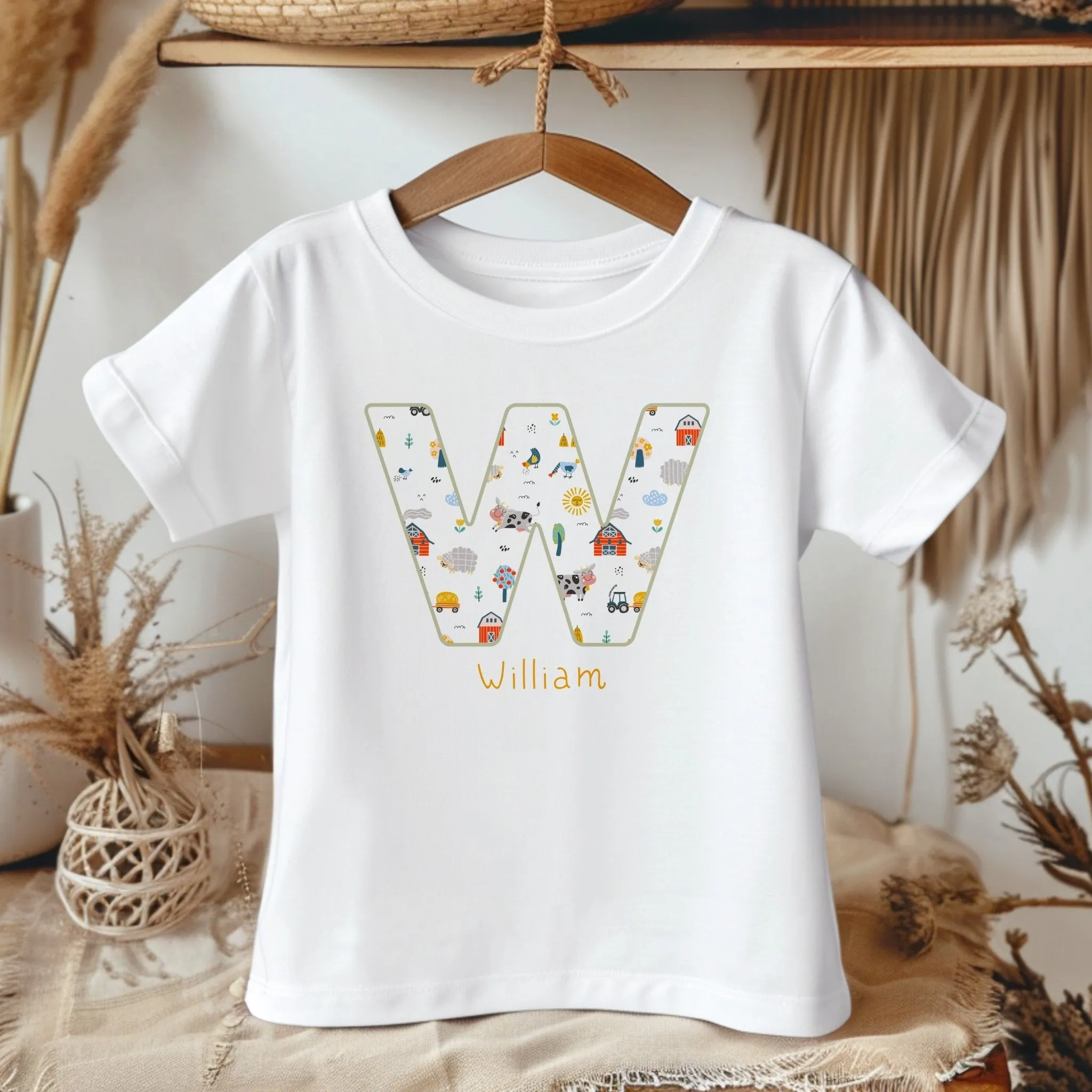 Personalised Name Farm Theme Toddler & Kids T Shirt