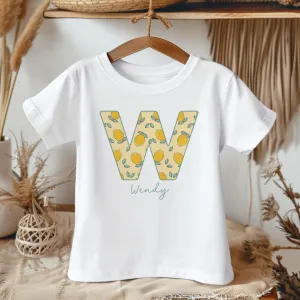 Personalised Name Lemon Theme Toddler & Kids T Shirt