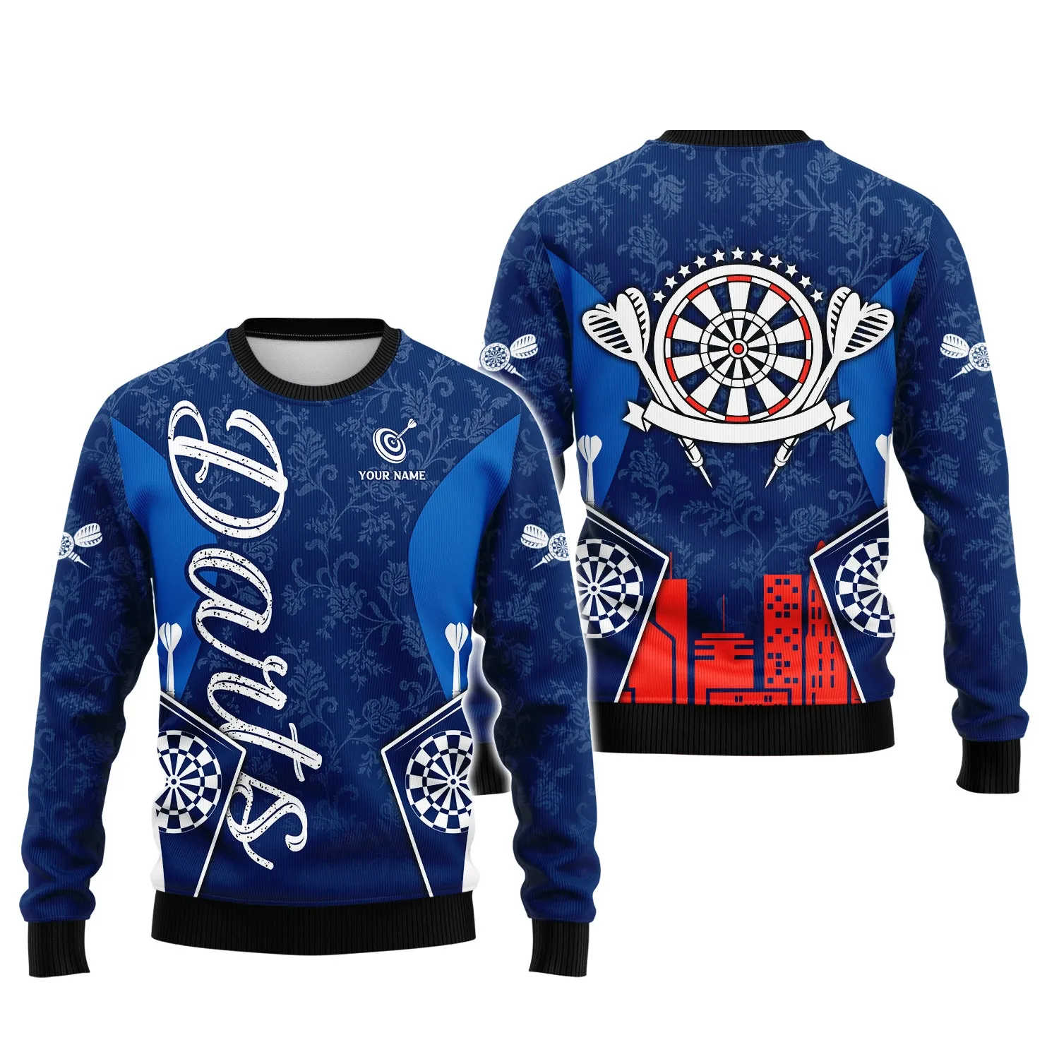 Personalized Name Darts Blue 3D Printed Shirts