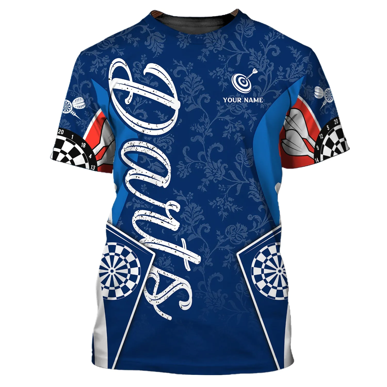 Personalized Name Darts Blue 3D Printed Shirts