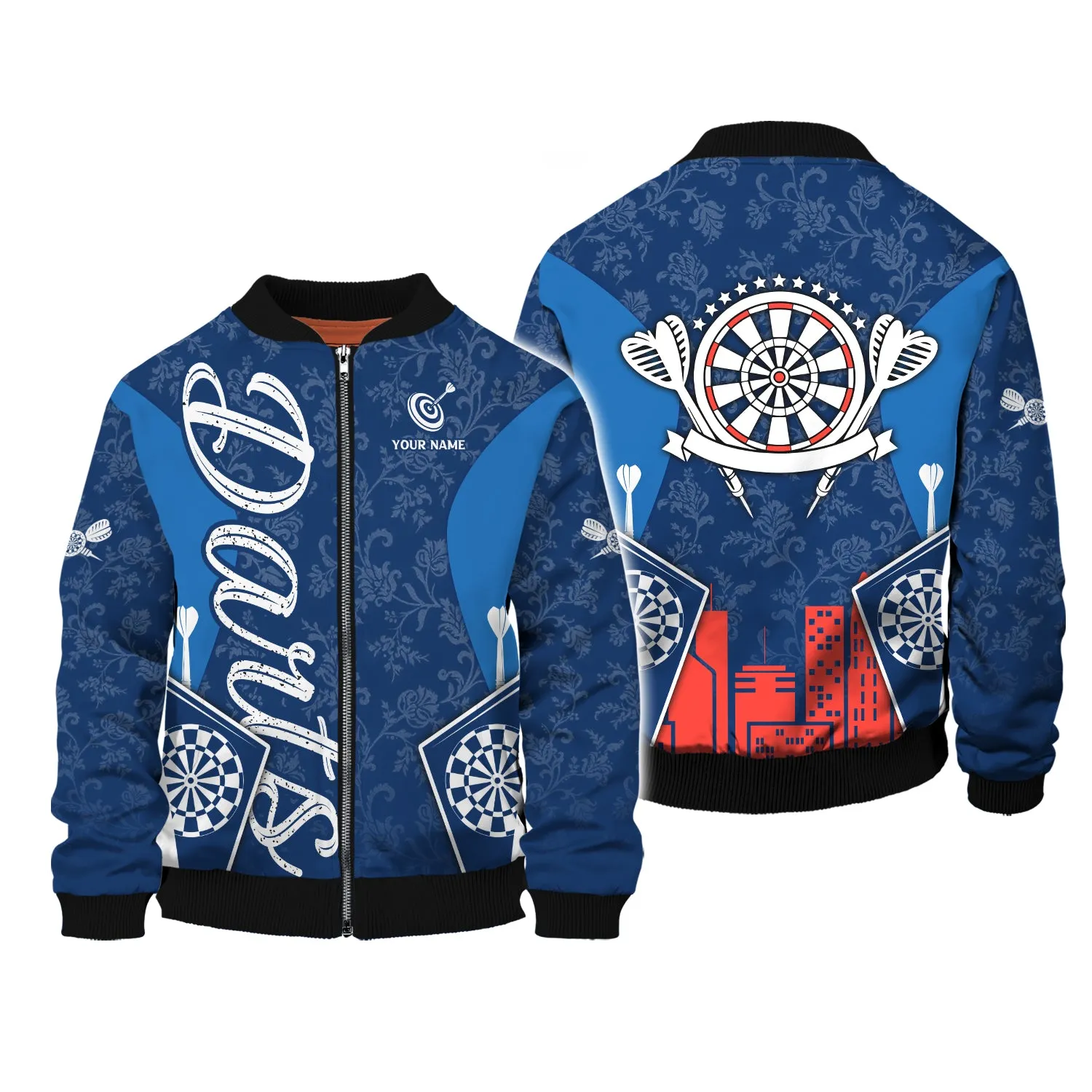 Personalized Name Darts Blue 3D Printed Shirts