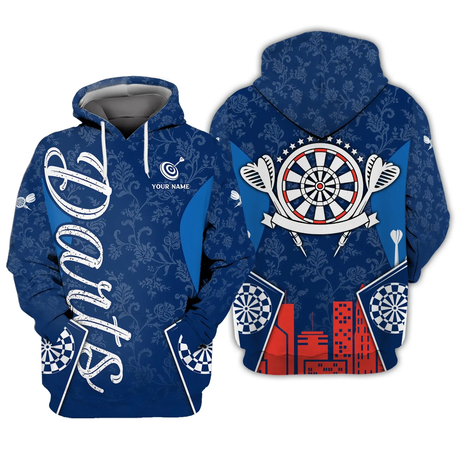 Personalized Name Darts Blue 3D Printed Shirts