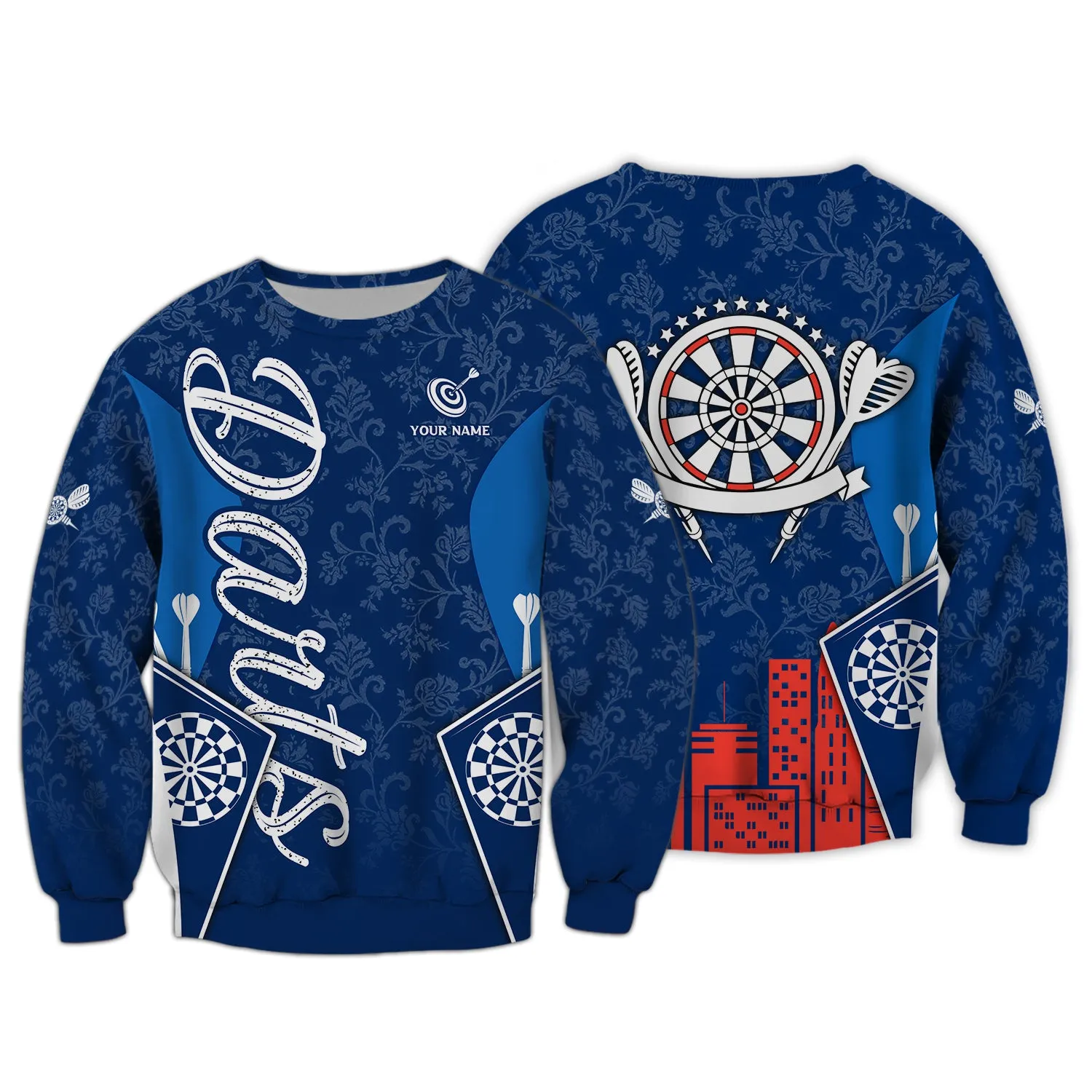 Personalized Name Darts Blue 3D Printed Shirts
