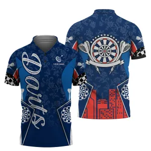 Personalized Name Darts Blue 3D Printed Shirts