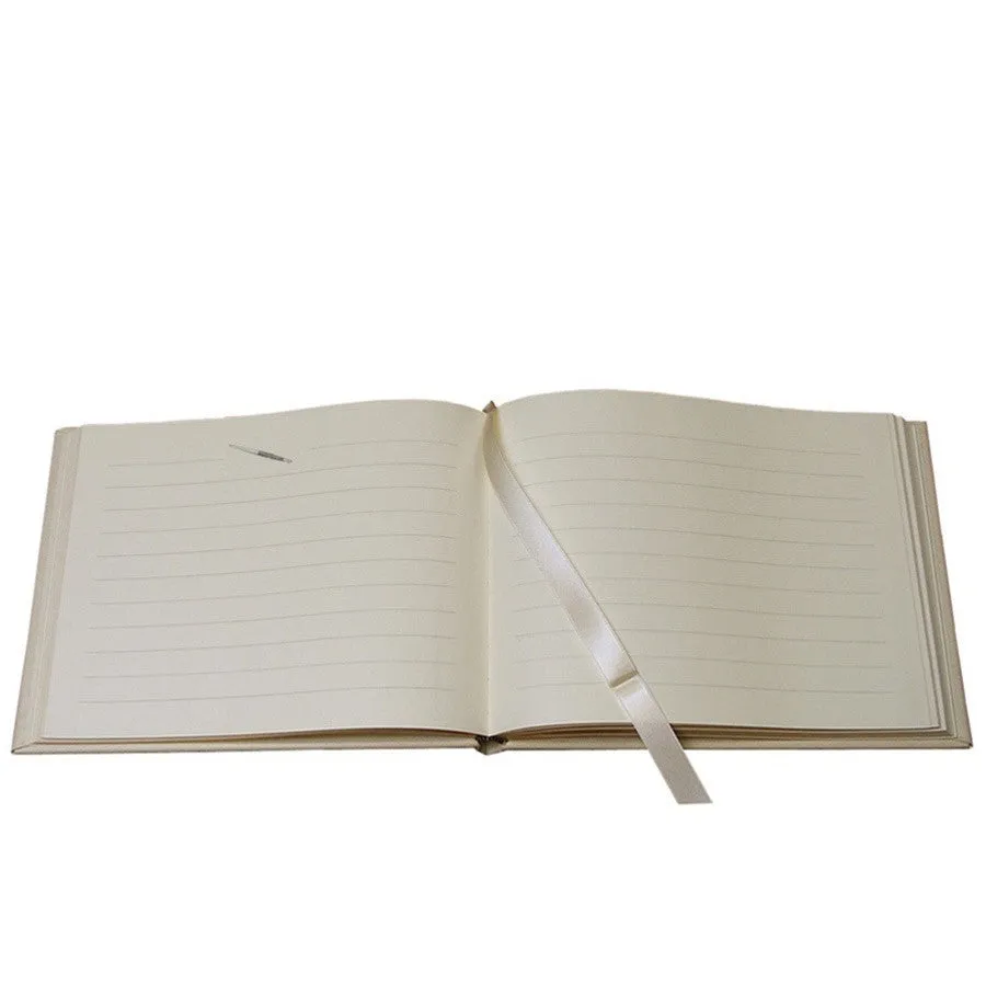 Personalized Wedding Guest Book, White