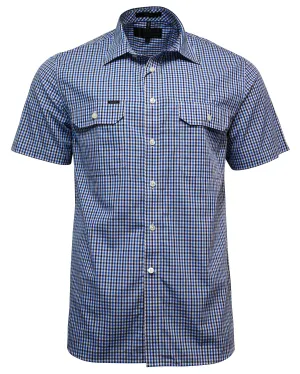 Pilbara Short Sleeve Check Double Pocket Shirt