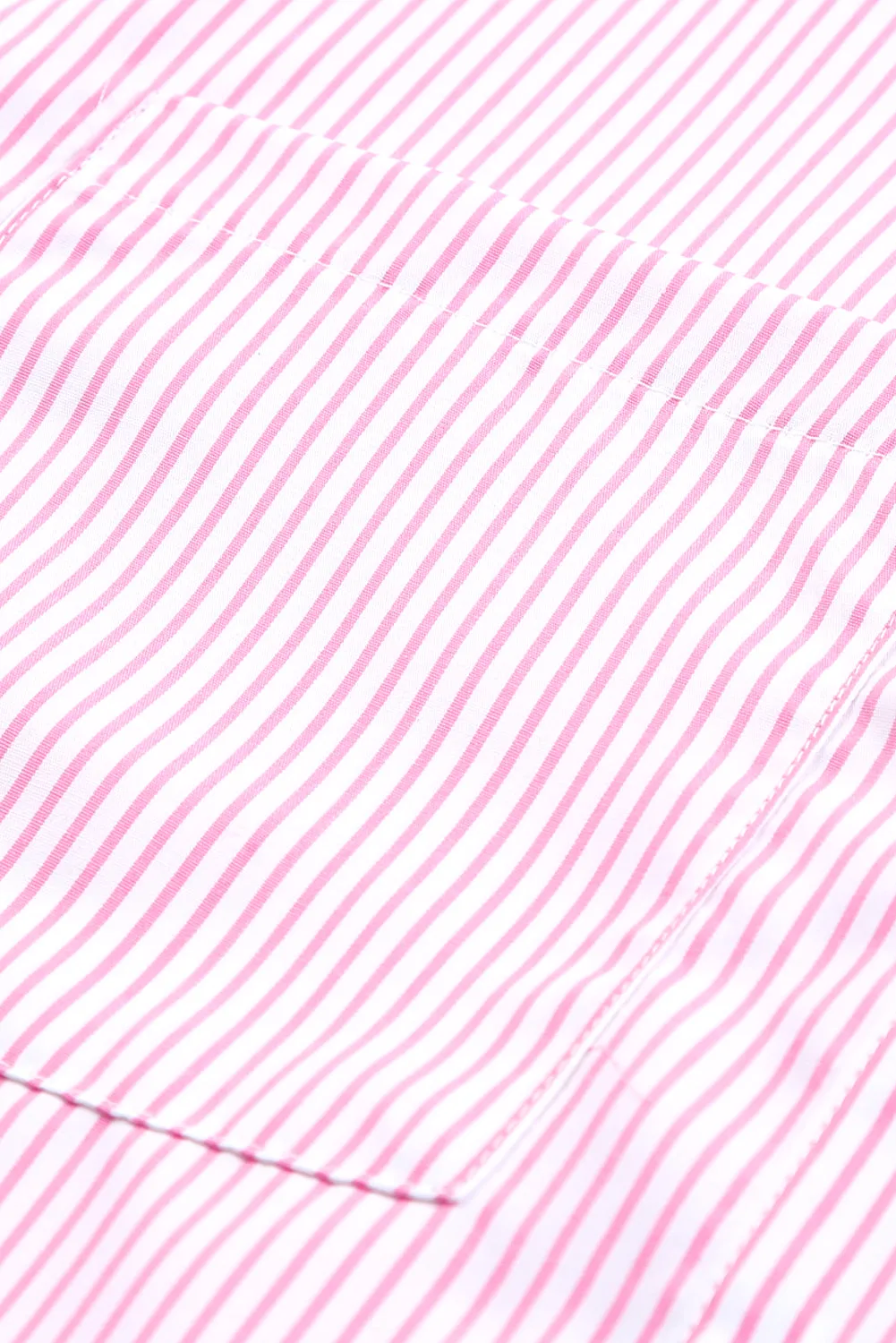Pink Boyfriend Shirt with Pockets and Ruched Cuffs