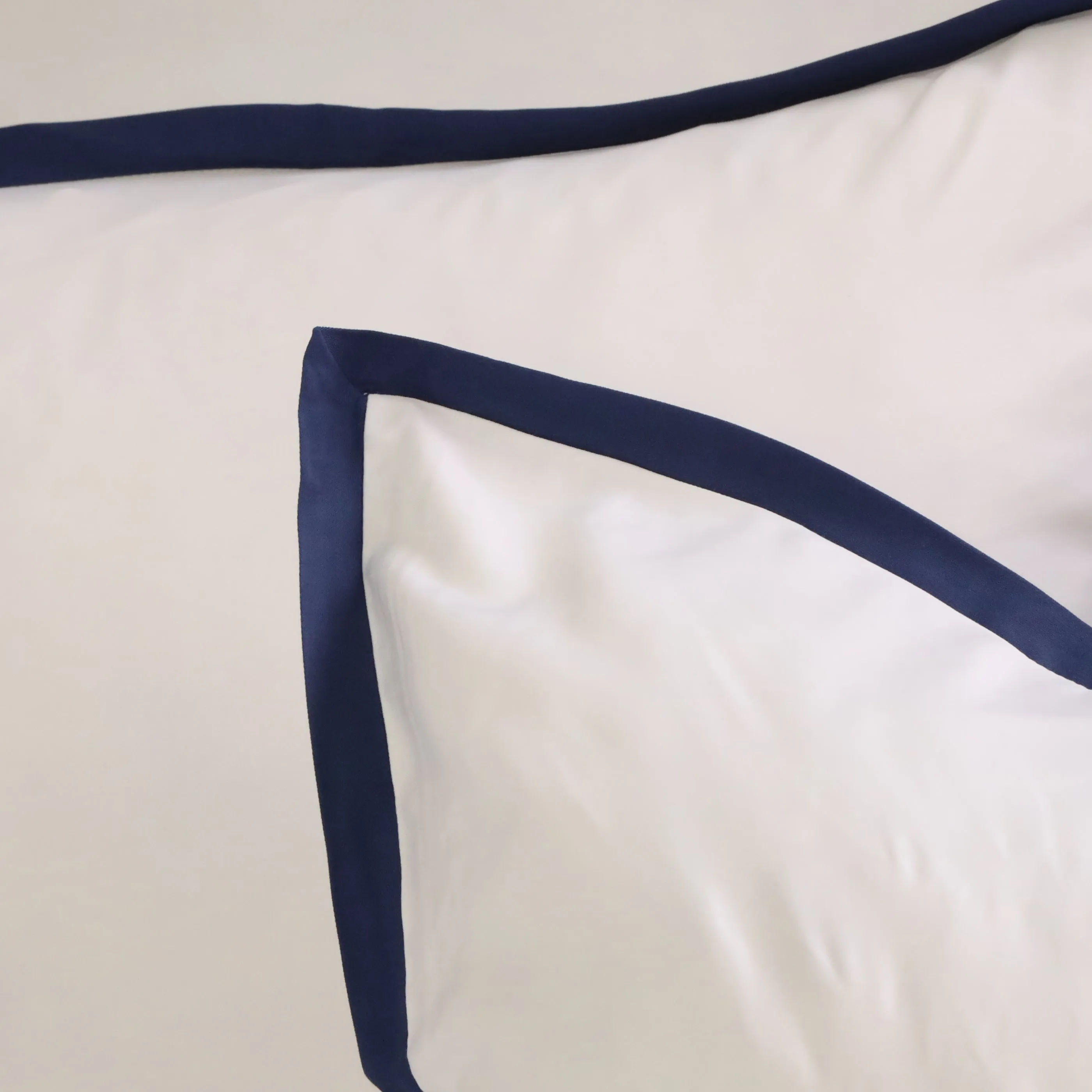 Pom Pom at Home Langston Bamboo Sateen Duvet Cover Set ~ Navy Flange ~ Available in Twin, Queen and King Sizes