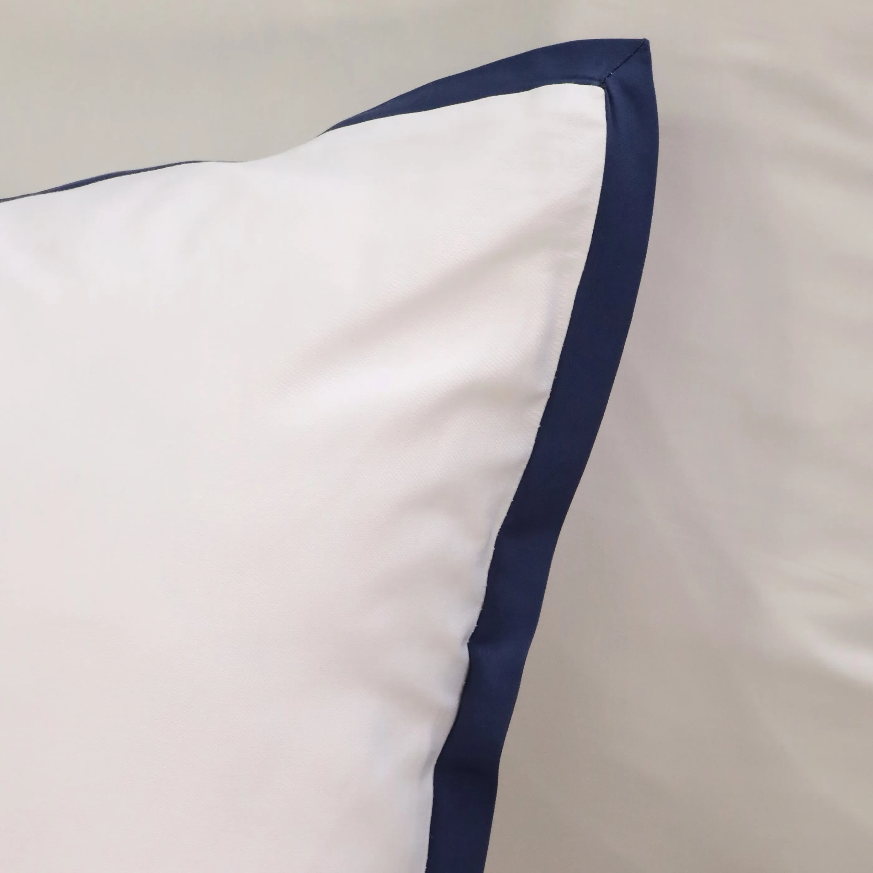 Pom Pom at Home Langston Bamboo Sateen Duvet Cover Set ~ Navy Flange ~ Available in Twin, Queen and King Sizes