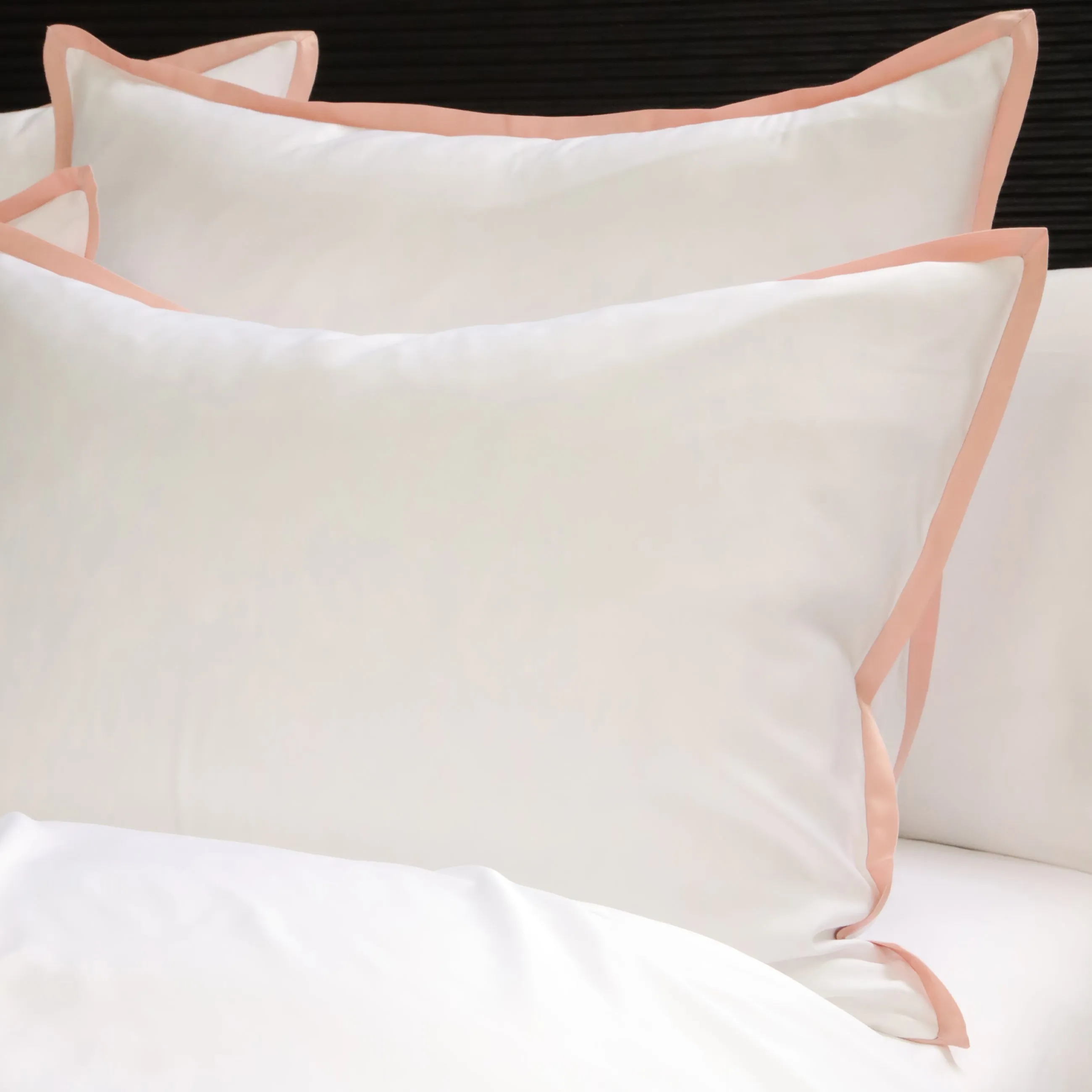 Pom Pom at Home Langston Bamboo Sateen Duvet Cover Set ~  Pink Flange ~ Available in Twin, Queen and King Sizes