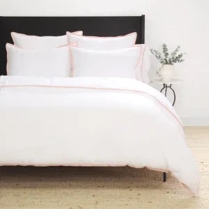 Pom Pom at Home Langston Bamboo Sateen Duvet Cover Set ~  Pink Flange ~ Available in Twin, Queen and King Sizes