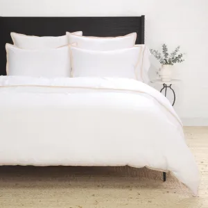 Pom Pom at Home Langston Bamboo Sateen Duvet Cover Set ~ Sand Flange ~ Available in Twin, Queen and King Sizes