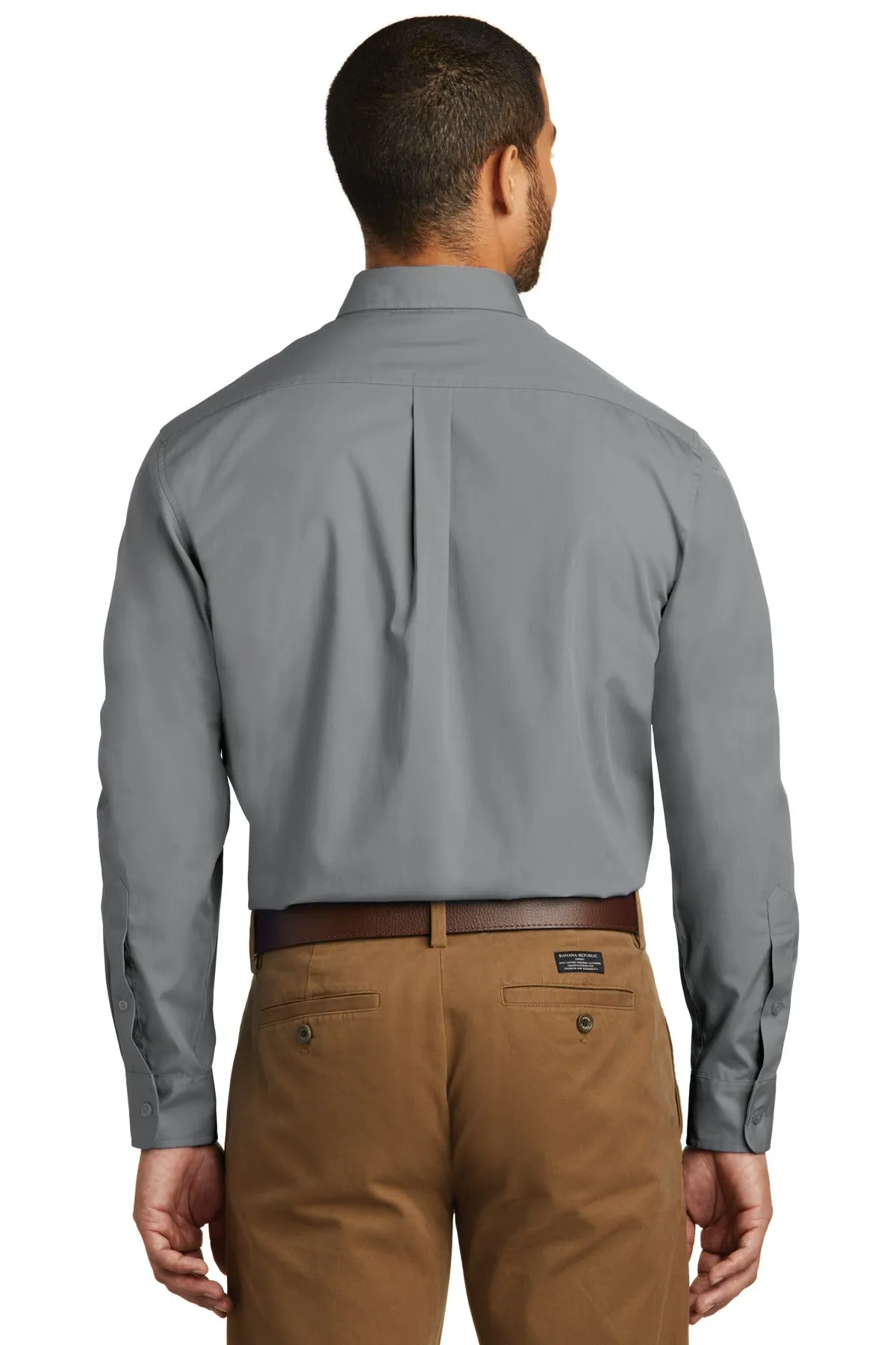 Port Authority Long Sleeve Carefree Poplin Shirt. W100 Gusty Grey