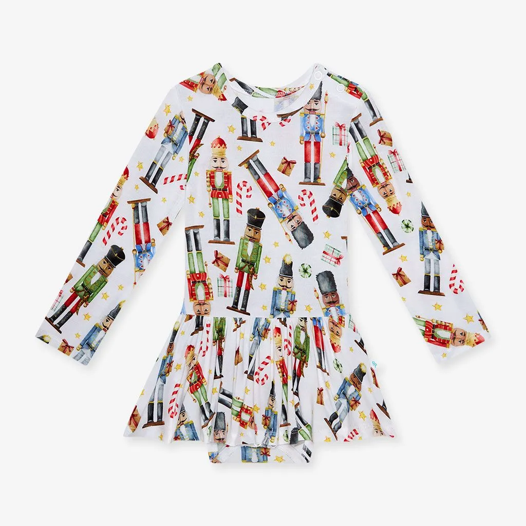 Posh Peanut Nutcracker Long Sleeve Basic Twirl Skirt Bodysuit