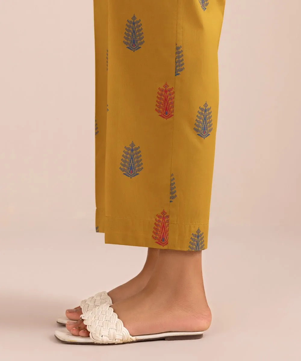 Printed Cambric Straight Pants