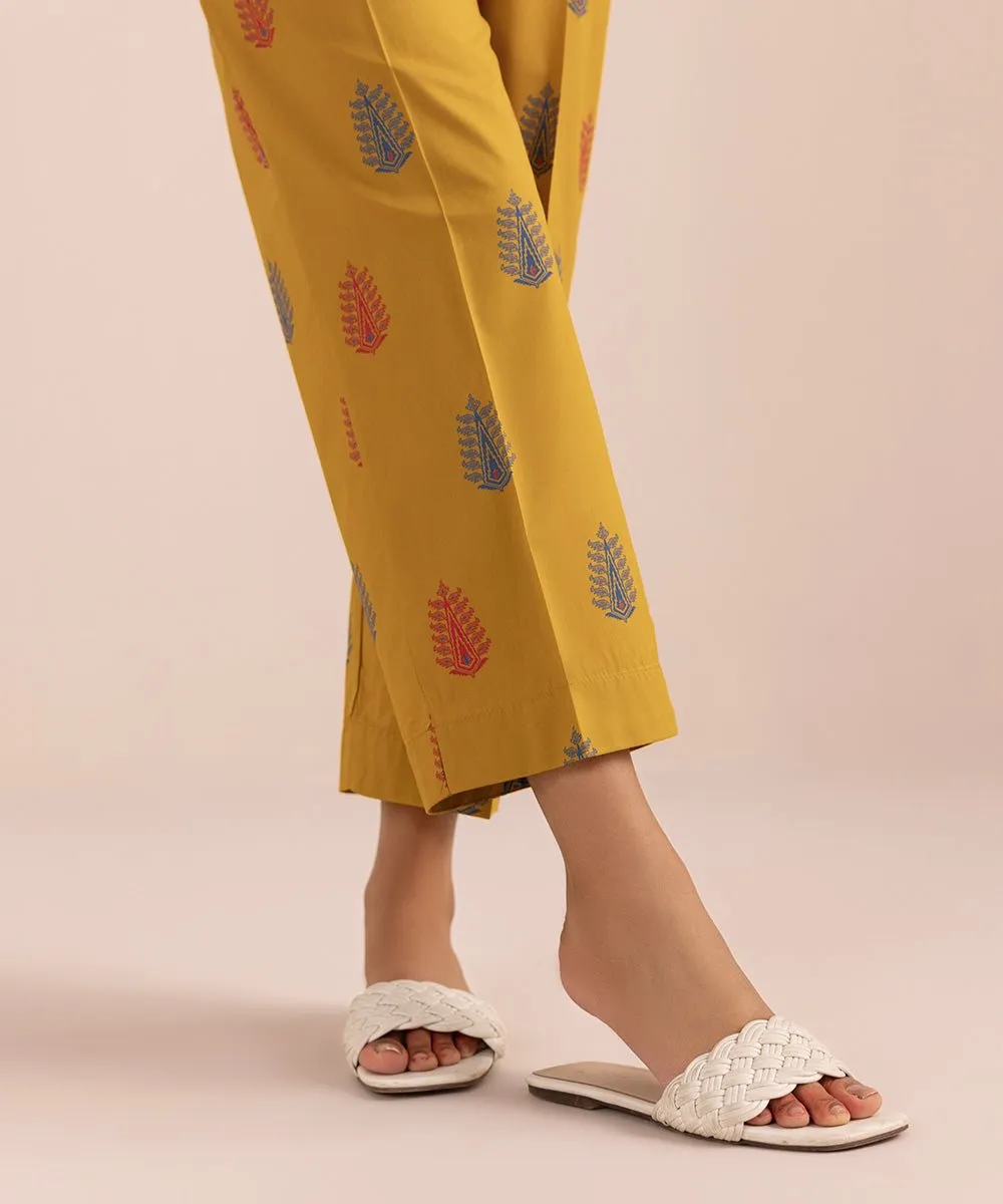 Printed Cambric Straight Pants