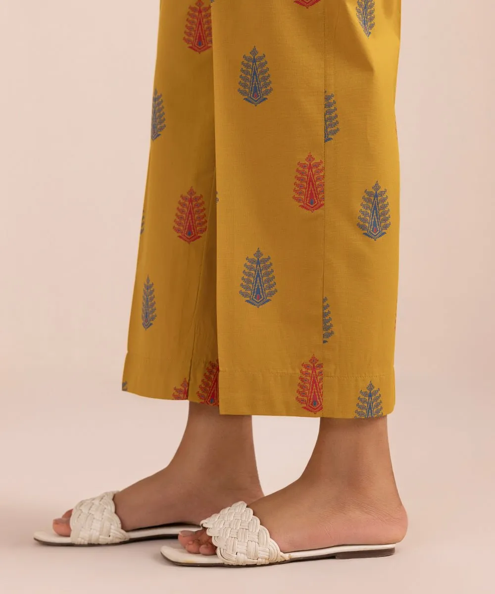 Printed Cambric Straight Pants