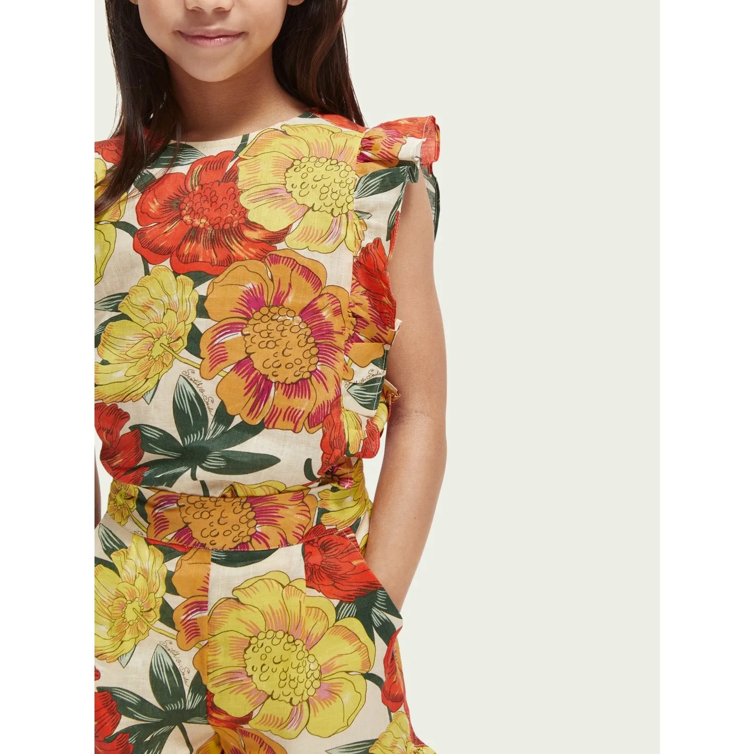 Printed Ruffled Top