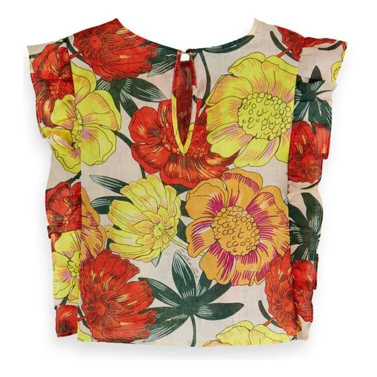 Printed Ruffled Top