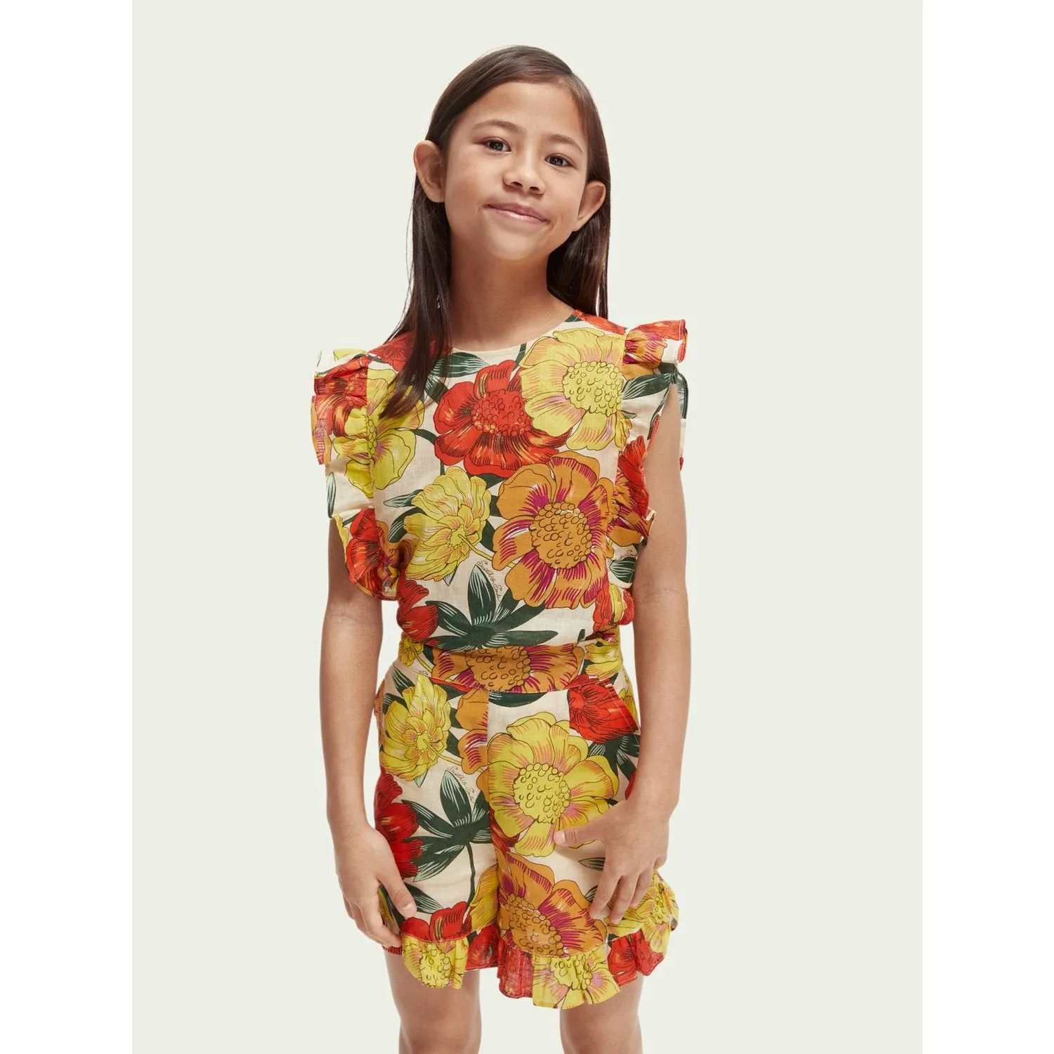Printed Ruffled Top