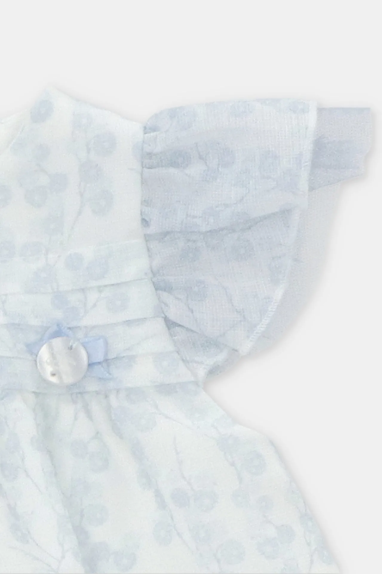 "Alessandra" Pale Blue Floral Tulle Dress & Bloomers