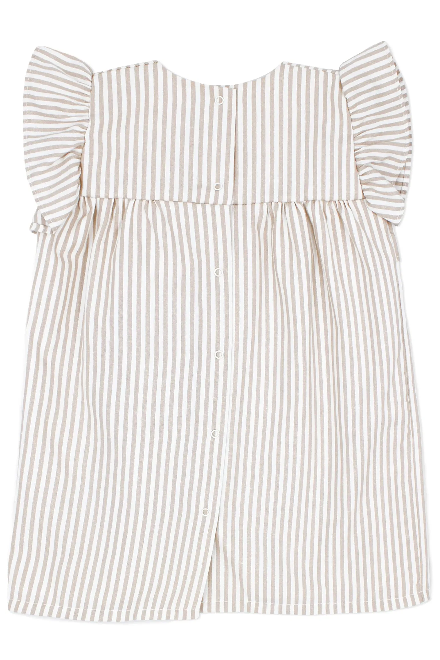 "Faith" Beige Stripe Dress