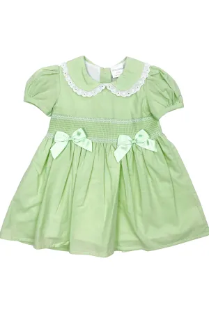 "Naomi" Lime Green Smocked Dress