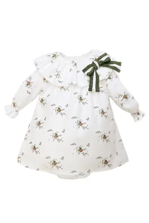 "Pamela" Khaki Floral Dress & Bloomers