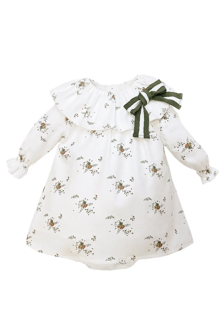 "Pamela" Khaki Floral Dress & Bloomers