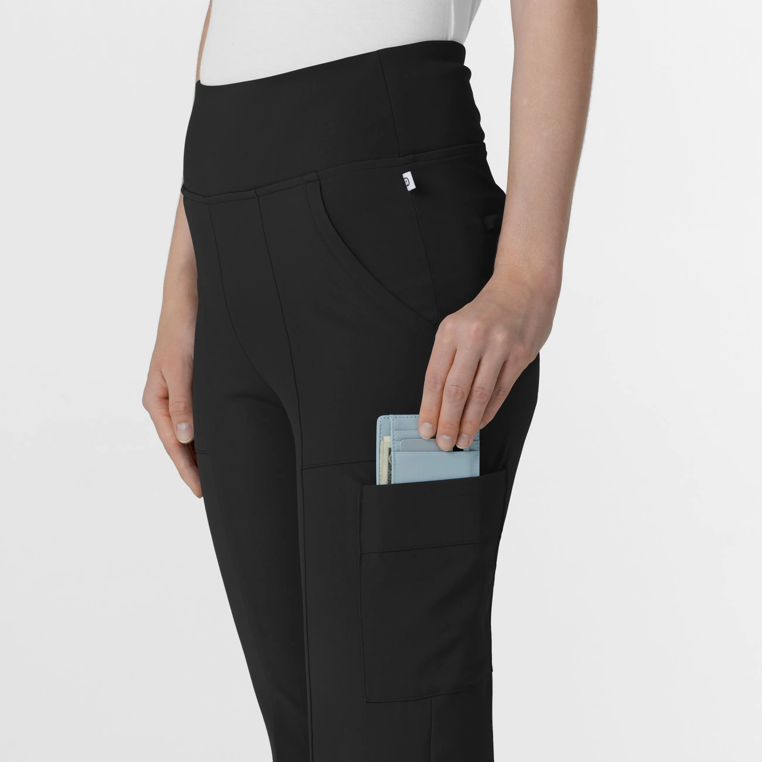 RENEW 5534 Cargo Flare Scrub Pants Black