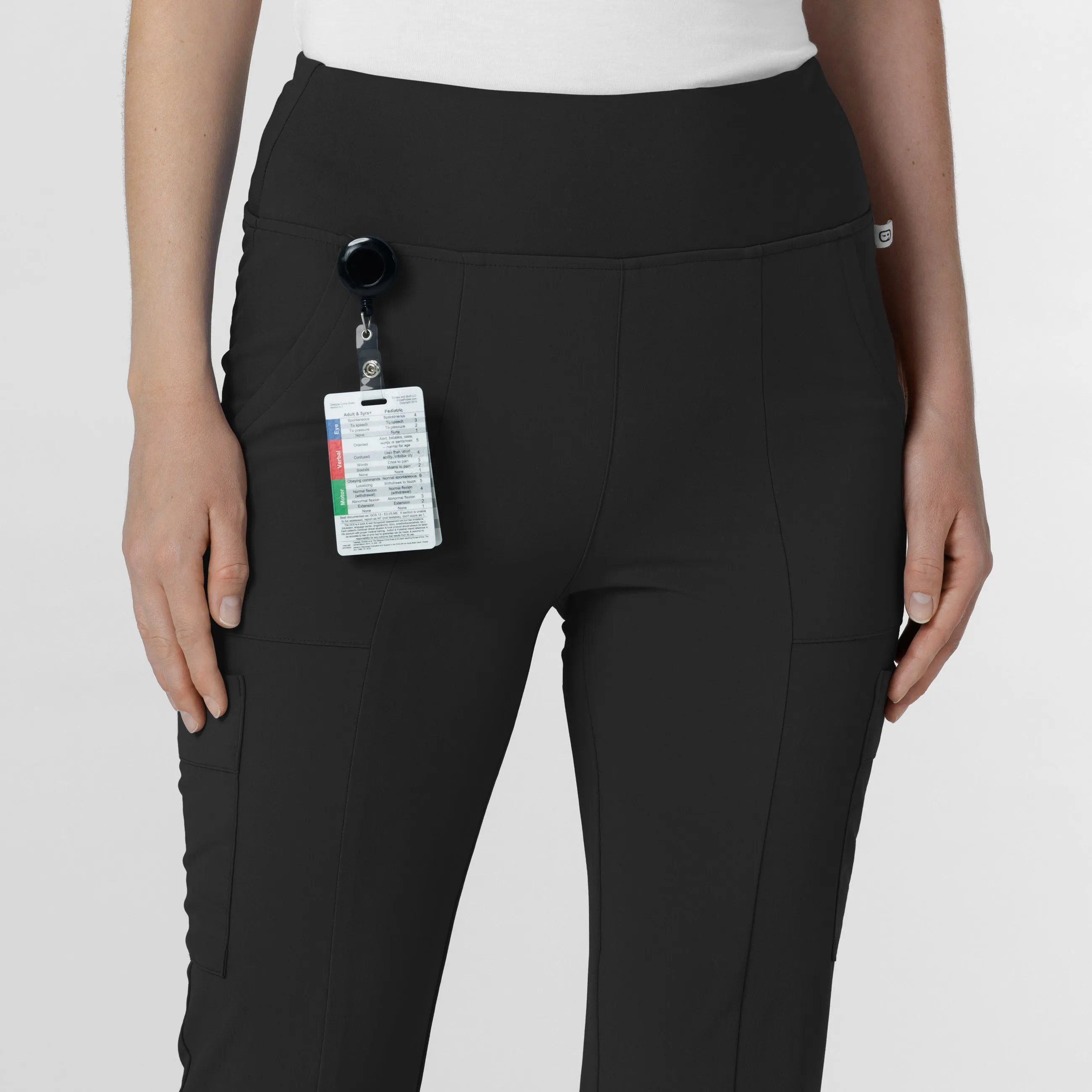 RENEW 5534 Cargo Flare Scrub Pants Black
