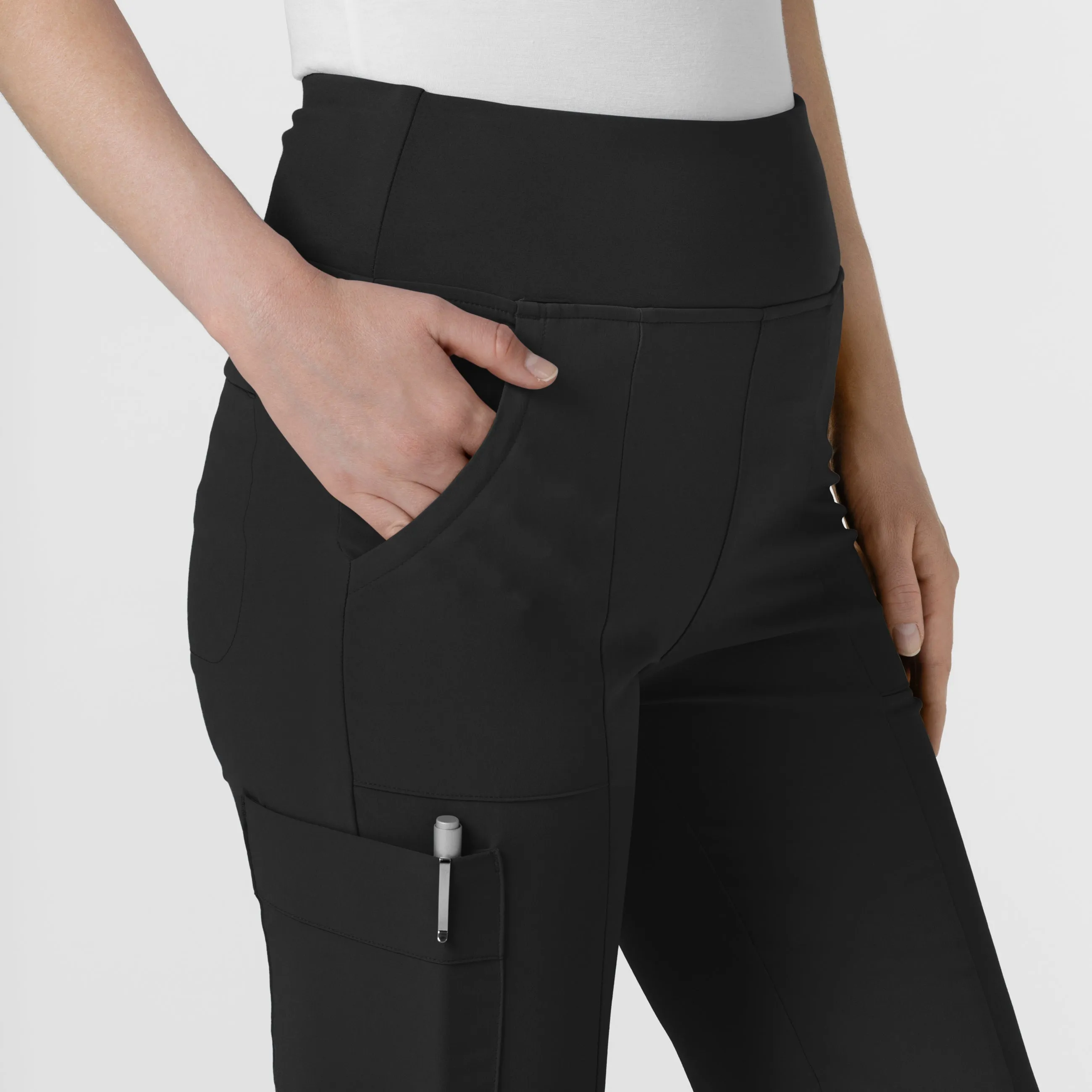 RENEW 5534 Cargo Flare Scrub Pants Black