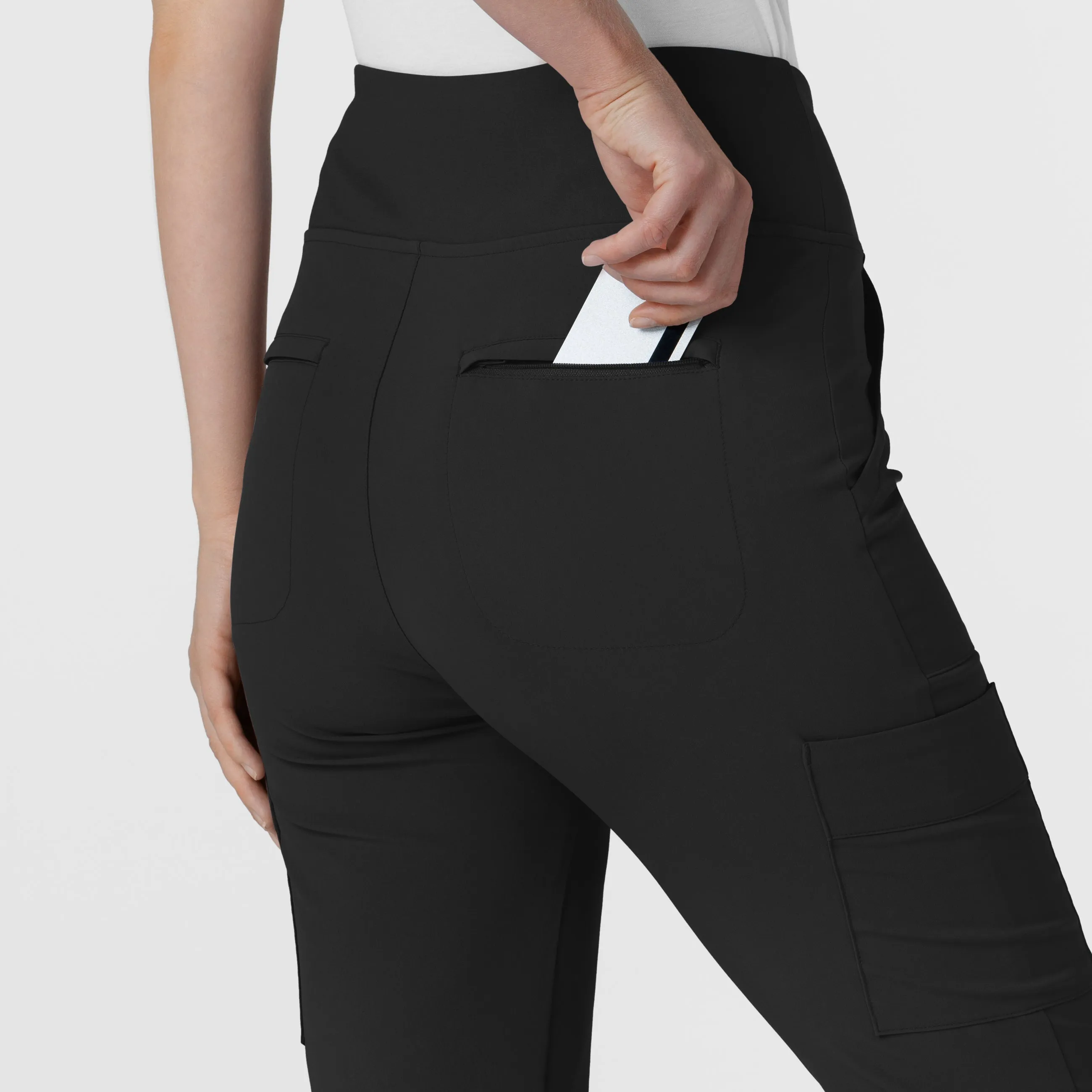 RENEW 5534 Cargo Flare Scrub Pants Black