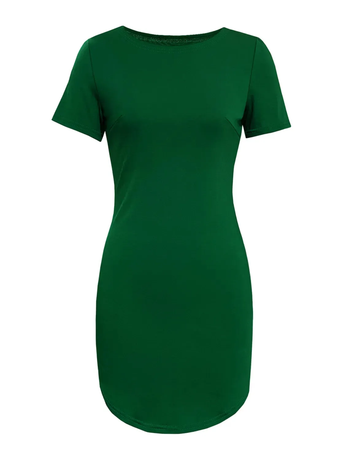 Round Neck Short Sleeve Mini Tee Dress