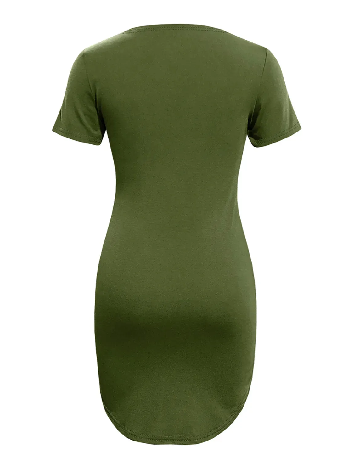Round Neck Short Sleeve Mini Tee Dress