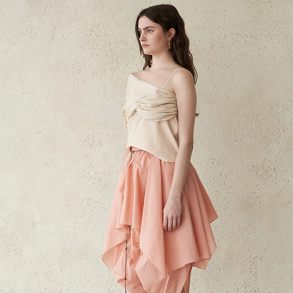 Ruffle Layered Harem Pants CORAL