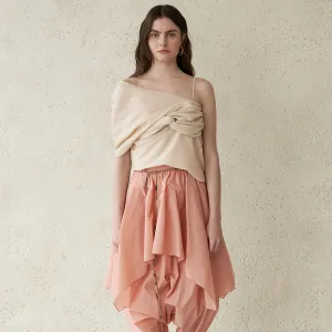 Ruffle Layered Harem Pants CORAL